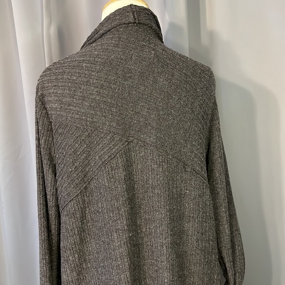 H by Bordeaux BNWOT grey cardigan NEW waterfall open front pockets - Picture 7 of 8